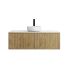 1200mm Slim Prime Oak Wall Hung Bathroom Vanity Right Drawer Grooved MDF Cabinet Only