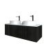 1200mm Bottega Oak Wall Hung Bathroom Vanity Right Drawer Grooved MDF Cabinet Only