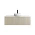 1200mm Coastal Oak Wall Hung Bathroom Vanity Right Drawer Grooved MDF Cabinet Only