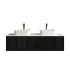 1500mm Slim Bottega Oak Wall Hung Bathroom Vanity 2 Drawers Grooved MDF Cabinet Only