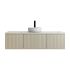 1500mm Coastal Oak Wall Hung Bathroom Vanity 2 Drawers Grooved MDF Cabinet Only