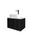 600mm Slim Bottega Oak Wall Hung Bathroom Vanity 1 Door Grooved MDF Cabinet Only