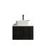 600mm Slim Bottega Oak Wall Hung Bathroom Vanity 1 Door Grooved MDF Cabinet Only