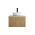 600mm Slim Prime Oak Wall Hung Bathroom Vanity 1 Door Grooved MDF Cabinet Only