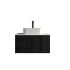 750mm Slim Bottega Oak Wall Hung Bathroom Vanity 1 Door Grooved MDF Cabinet Only