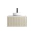 750mm Coastal Oak Wall Hung Bathroom Vanity 1 Door Grooved MDF Cabinet Only