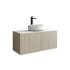 900mm Slim Coastal Oak Wall Hung Bathroom Vanity Right Drawer Grooved MDF Cabinet Only