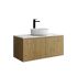 900mm Slim Prime Oak Wall Hung Bathroom Vanity Right Drawer Grooved MDF Cabinet Only