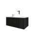 900mm Bottega Oak Wall Hung Bathroom Vanity Left Drawer Grooved MDF Cabinet Only