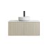 900mm Coastal Oak Wall Hung Bathroom Vanity Right Drawer Grooved MDF Cabinet Only