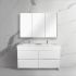 1200mm Freestanding With Legs Bathroom Vanity Matte White Finish PVC Vacuum Filmed Cabinet Only