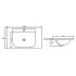 750x460mm Eden D Shape Basin Gloss White Ceramic Top