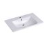 750x460mm Eden D Shape Basin Gloss White Ceramic Top