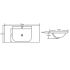900x460mm Eden D Shape Basin Gloss White Ceramic Top