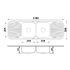 Cora Double Bowl & Double Drainer Kitchen Sink 1500 x 500mm