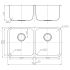 Otus Kitchen Sink Double Bowl Undermount Sink 822 x 460mm