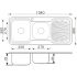 Cora 1 & 3/4 Bowl & Single Drainer Kitchen Sink 1080 x 480mm Left Hand Bowl