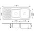Cora 1 & 3/4 Bowl & Single Drainer Kitchen Sink 1080 x 480mm Right Hand Bowl