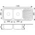 Cora Double Bowl & Single Drainer Kitchen Sink 1180 x 480mm Left Hand Bowl