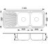 Cora Double Bowl & Single Drainer Kitchen Sink 1180 x 480mm Right Hand Bowl