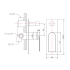 Ruki Wall Mixer with Diverter Matt Black