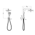 New Regal Round Mini Multi-function Shower Set Matte Black, 250mm Plastic Shower Head