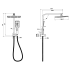 New Sando Square Mini Multi-function Shower Set Matte Black, 250mm Plastic Shower Head