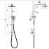New Eden Square Multi-function Shower Set Matte Black, 250mm Plastic Shower Head