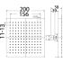 Rosa Square Overhead Shower Brushed Gold 200mm