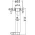 Round Vertical Shower Arm Chrome 100mm