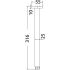 Square Vertical Shower Arm Brushed Gold 300mm