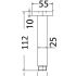 Square Vertical Shower Arm Chrome 100mm