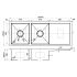Eden Double Bowl & Single Drainer Kitchen Sink 1160 x 450mm