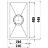 Rosa Single Bowl Above / Undermount Kitchen Sink 240 x 440mm