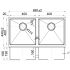 Eden Double Bowl Kitchen Sink Above / Undermount Sink 880 x 440mm