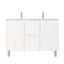1200mm Freestanding with legs  PVC Matte White Fluted Design Bathroom Vanity Cabinet Only