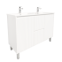 1200mm Freestanding with legs  PVC Matte White Fluted Design Bathroom Vanity Cabinet Only