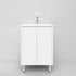 600mm Freestanding with legs  PVC Matte White Fluted Design Bathroom Vanity Cabinet Only