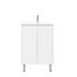 600mm Freestanding with legs  PVC Matte White Fluted Design Bathroom Vanity Cabinet Only