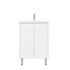 600mm Freestanding with legs  PVC Matte White Fluted Design Bathroom Vanity Cabinet Only