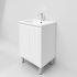 600mm Freestanding with legs  PVC Matte White Fluted Design Bathroom Vanity Cabinet Only