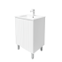 600mm Freestanding with legs  PVC Matte White Fluted Design Bathroom Vanity Cabinet Only