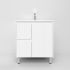 750mm Freestanding with legs  PVC Matte White Fluted Design With Right Hand Drawers Bathroom Vanity Cabinet Only