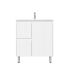 750mm Freestanding with legs  PVC Matte White Fluted Design With Right Hand Drawers Bathroom Vanity Cabinet Only