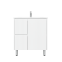750mm Freestanding with legs  PVC Matte White Fluted Design With Right Hand Drawers Bathroom Vanity Cabinet Only