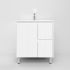 750mm Freestanding with legs  PVC Matte White Fluted Design With Left Hand Drawers Bathroom Vanity Cabinet Only