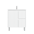 750mm Freestanding with legs  PVC Matte White Fluted Design With Left Hand Drawers Bathroom Vanity Cabinet Only