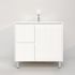 900mm Freestanding with legs  PVC Matte White Fluted Design With Left Hand Drawers Bathroom Vanity Cabinet Only