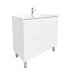 900mm Freestanding with legs  PVC Matte White Fluted Design With Left Hand Drawers Bathroom Vanity Cabinet Only