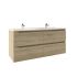 1200mm Wall Hung Bathroom Vanity White Oak Wood Grain High density MDF board with 2 PAC finish